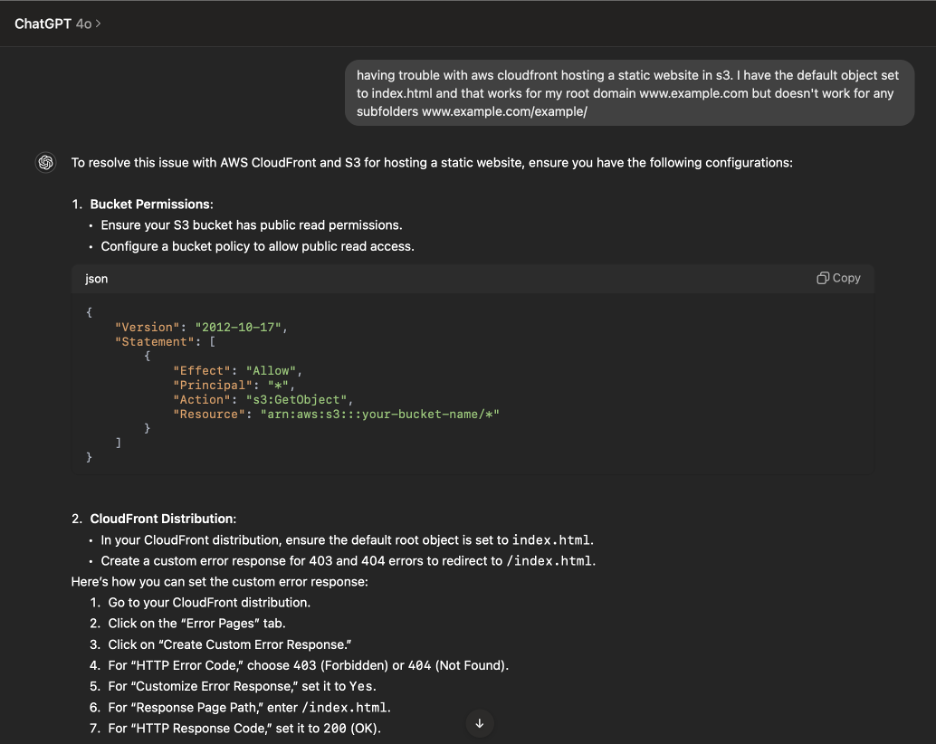 aws s3 chatgpt troubleshooting