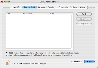 mac odbc admin