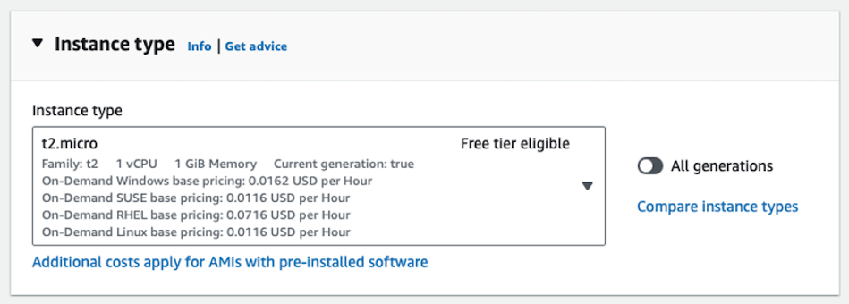 aws instance type